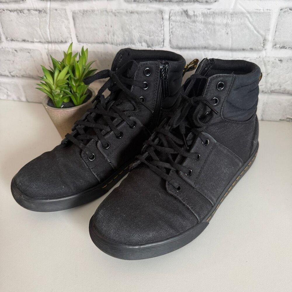 Dr. Martens Rozarya Black Canvas High Top Sneakers Boots Womens Size 8